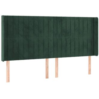 vidaXL Cabecero Con Led De Terciopelo Verde Oscuro 203x16x118/128 Cm Vidaxl