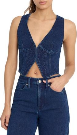 Good American Jeanius French Terry Vest in Indigo377 at Nordstrom, Size X-Small