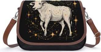 Generic Zodiac Sign Taurus Womens Crossbody Bag Fashion Shoulder Handbags Message Tote Bag with Adjustable Strap