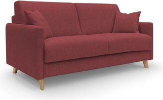 Divani.Store Edgar Sof&aacute; Cama Convertible En Tela Felis Impermeable 200 Cm (mat. 160x197) Rojo