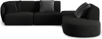 BLOOMINGLOFT 5-Sitzer Design-Ecksofa Chiara Chenille ohne Rückenlehne - Rechts