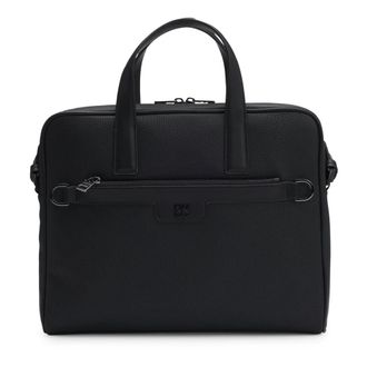 HUGO BOSS Moderne Documententas met Stack Logo - Heren - Laptoptassen - Zwart - ONE Size - Polyester - Tassen