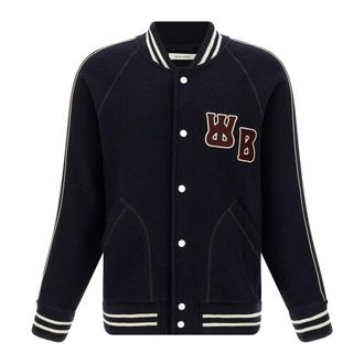 Wales Bonner October Varsity Bomberjack - Heren - Bomber jackets - Blauw - XL - Wol - Jassen