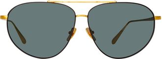 Linda Farrow GABRIEL LFL1391 C1 Mens Sunglasses Gold Size 66