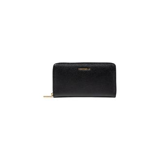 Coccinelle Black Leather Zip Wallet with Pockets