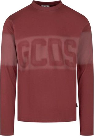 GCDS Gcds - Logo Spray LS T-Shirt - Heren - Tops - Rood - Maat: S