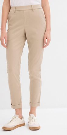 Bonprix Chinohose BONPRIX, Damen, Gr. 36, N-Gr, sand (l&auml;nge: regul&auml;r), Web, Obermaterial: 66% Polyester, 33% Viskose, 1% Elasthan, regular fit, Hosen Chinohos