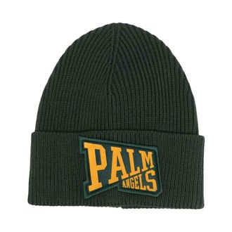 Palm Angels Beanies, male, Green, Size: ONE SIZE PA League Logo Beanie