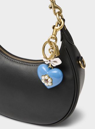 Coach Womens Heart insert charm keychain