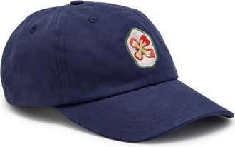 Drake's Drakes Petal Flower Appliqu&eacute;d Cotton cap - Navy - One Size