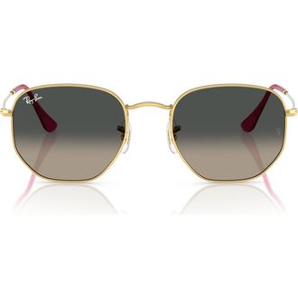 Ray-Ban 51mm Geometric Sunglasses in Gold/Grey Flash at Nordstrom