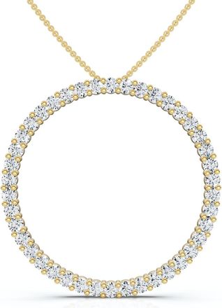 Pompeii3 1 Ct Real Diamond Circle Of Life Eternity Round Pendant 14K White or Yellow Gold
