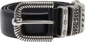 BA&SH Berkane Riem - Dames - Riemen - Zwart - 75 CM - Leer - Accessoires