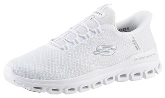 Skechers Slip-On Sneaker SKECHERS GLIDE-STEP, Herren, Gr. 47,5, weiss (wei&szlig;), Mesh, Schuhe Slip-On Sneaker, Schlupfschuh, Freizeitschuh, Trainingsschuh mit pra