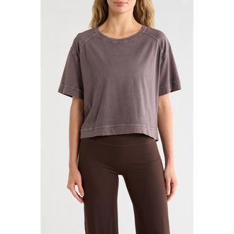 Zella Vintage Wash Boxy Tee in Grey Plum at Nordstrom Rack, Size X-Small