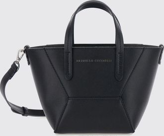 Brunello Cucinelli Mini borsa a mano in pelle con doppio manico e tracolla amovibile
