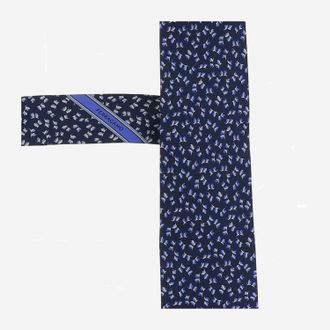 Ferragamo Silk Patterned Necktie - Navy