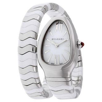 Bulgari Pre-owned Bvlgari Serpenti Spiga White Lacquered Dial Ladies Watch 102182