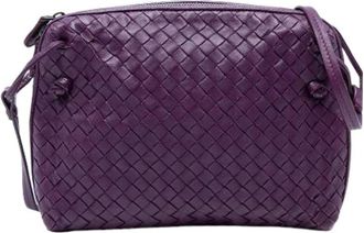Bottega Veneta Pre-owned Nodini Schoudertas - Dames - Pre-owned - Paars - Maat: ONE Size Leer