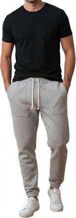 SAVE KHAKI UNITED Organic Heather Fleece Utility Pants In Heather Grey