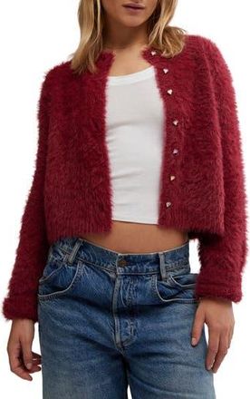 Free People Celeste Open Stitch Cardigan in Aged Red at Nordstrom Rack, Size X-Large