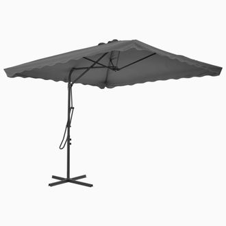 Berkfield Home Outdoor Parasol with Steel Pole 250x250 cm Anthracite in Charcoal