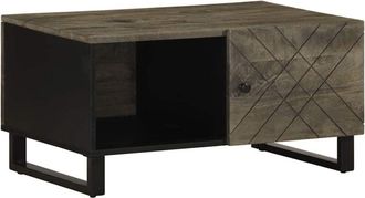 vidaXL Mesa De Centro Madera Maciza De Mango Negra 80x50x40 Cm Vidaxl