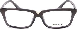 Valentino Glasses, female, Gray, Size: ONE SIZE Rectangular Eyeglasses with V-Logo Detail