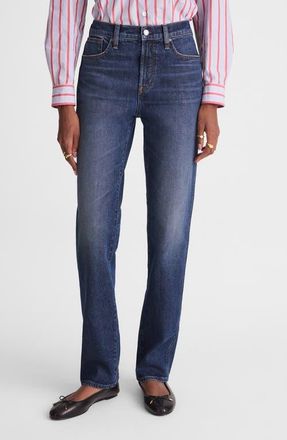 Madewell The Longline Straight Leg Jeans in Midnight Waters Wash at Nordstrom, Size 25