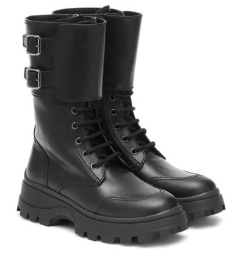 Miu Miu Leather combat boots