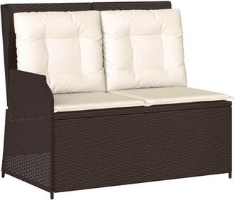 vidaXL Banco De Jard&iacute;n Marr&oacute;n Rat&aacute;n Sint&eacute;tico Vidaxl