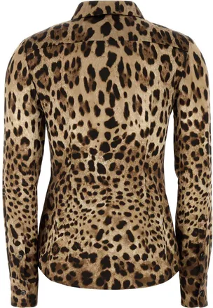 Dolce & Gabbana Womens Maculato Shirt Multicolor Silk