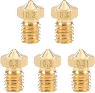 No Brand Repuestos Para Impresoras 3d - Boquillas Para Impresoras 3d - Juego De 5 Boquillas De Lat&oacute;n De 0,3 Mm, Aptas Para Filamento De 1,75 Mm Y E3d V5-v6