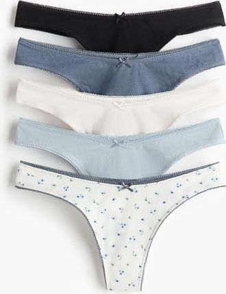 H&M 5er-Pack Baumwolltangas - White