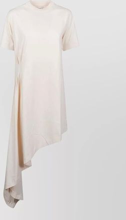 Loulou Studio igari dress asymmetric hem pleated short sleeves
