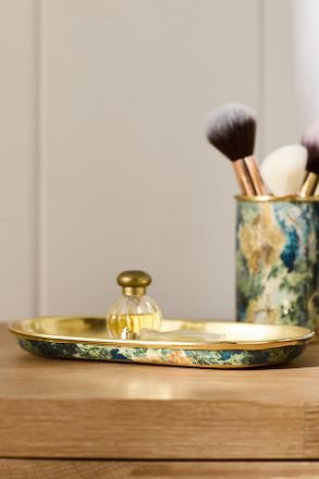 Anthropologie Mckay Patterned Metal Bath Tray