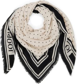 Joop Accessoires, Dames, Beige, ONE Size, Katoen, Contrast Dot Sjaal