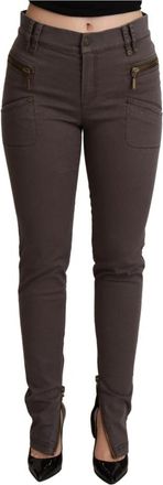 Plein Sud Jeanius Skinny Denim Jeans - Dames - Slim Fit Broeken - Bruin - 2XS - Denim - Broeken