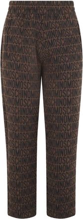 Moschino Zachte broek met moderne elastische tailleband - Heren - Slim Fit Broeken - Bruin - M - Katoen - Broeken