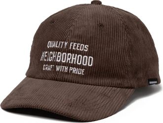 Neighborhood Ribfluwelen honkbalpet met bandje - Bruin