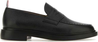 Thom Browne pebble-grain penny loafers - men - Calf Leather/Rubber/Calf Leather/Calf Leather - 7.5 - Black