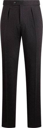 Slowear Rechte broek van scheerwolmix - Heren - Nette broeken - Zwart - M - Wol - Broeken