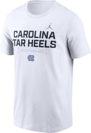 Nike Mens North Carolina Courtside Basketball Jordan Brand Dri-FIT College T-Shirt in White | 0JET10ANCN-4V1