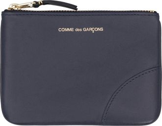 Comme Des Gar&ccedil;ons Kleine Leren Platte Pouch - Dames - Portefeuilles - Blauw - ONE Size - Leer - Accessoires