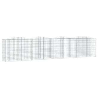 Berkfield Home Arched Gabion Raised Bed 400x50x100 cm Galvanised Iron in Silver | Size: 400 x 50 x 100 cm