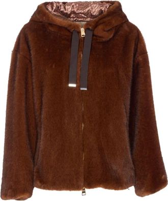 Herno Giacca Con Cappuccio In Morbida Pelliccia Sintetica-Donna