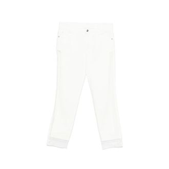Ermanno Scervino Cropped Jeans, female, White, Size: 2XS Lace-trim Jeans