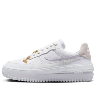 Nike (WMNS) Nike Air Force 1 Low Plt Af Orm Bling White Metallic Gold Summit White FB8473-100