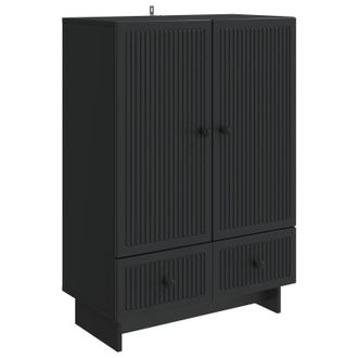 vidaXL Aparador Negro 66 X 34,5 X 95 Cm Madera De Ingenier&iacute;a Vidaxl