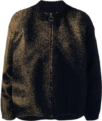 Maison Margiela Sandstorm contrasting-trim wool cardigan - men - Wool - S - Blue